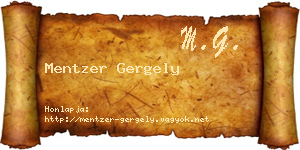 Mentzer Gergely névjegykártya